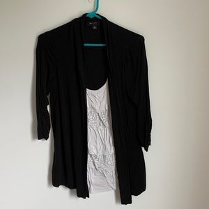 Black and white one piece cardigan